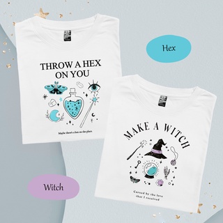 🌼 พร้อมส่ง Esoteric Make a witch Throw a hex เสื้อยืด T-shirt Unisex Cotton 100%