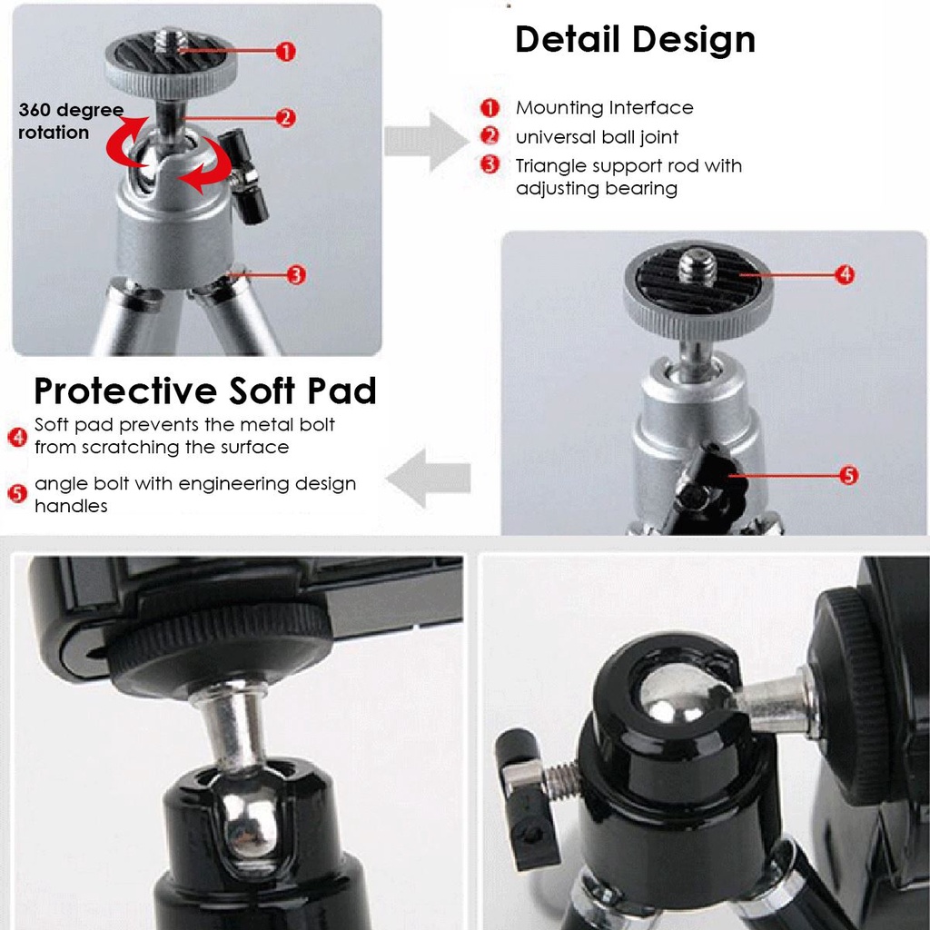 cam Tripod Retractable Adjustable Tripod With 14 Inch Thread Tripods
