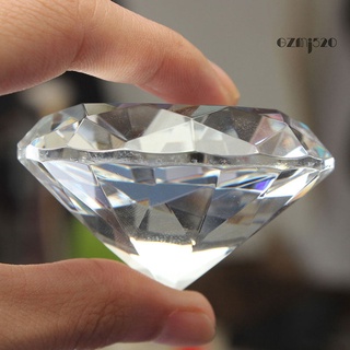 【AG】40mm Clear Paperweight Faceted Cut Glass Giant Artificial Diamond Jewelry Decor