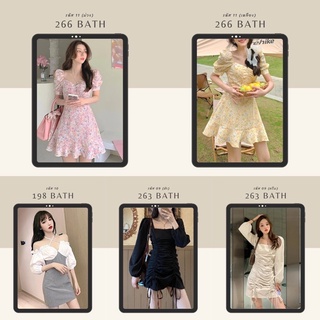 [พร้อมส่งในไทย!!] ชุดเดรสสั้น เหนือเข่า สไตล์สาวเกาหลีน่ารักๆ 👚