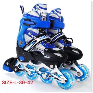 รองเท้าสเก็ต รองเท้าโรลเลอร์สเก็ต Skate  Size L-39-42 สีน้ำเงิน 1คู่