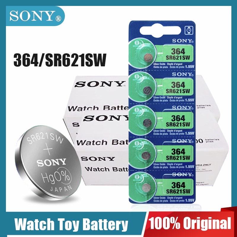 SONY 364 SR621SW AG1 LR60 SR621 SR60 164 V364 1.55V Silver Oxide Button Cell For Remote Control Toy 