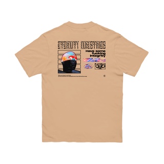 ผ้าฝ้ายแท้ คอลูกเรือเสื้อยืด ลาย Eternity - Intergrity Cream Combed 24sS,4XL