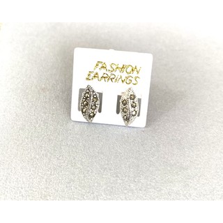 ต่างหูเงินแท้925 ตัวเรือนเงินแท้ประดับมาร์คาไซท์(Marcasite Earring)