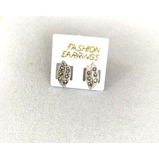 ต่างหูเงินแท้925 ตัวเรือนเงินแท้ประดับมาร์คาไซท์(Marcasite Earring)