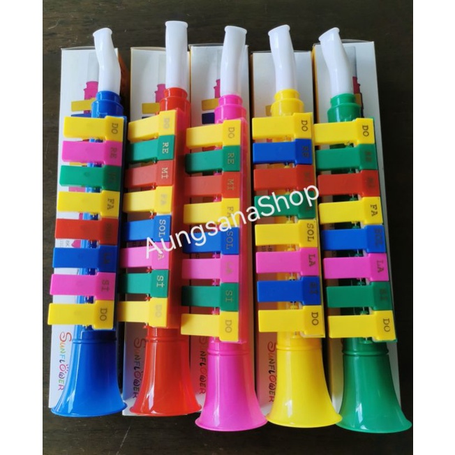 โซโฟน แตรเป่า ของเล่น พลาสติก​ มีเสียง เครืองดนตรี