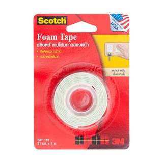 Adhesive tape 3M 21MM. X 1M. 2 SIDE FOAM TAPE Stationary equipment Home use เทปกาว อุปกรณ์ เทปโฟม 2 หน้า 3M 21 มม.x 1 ม.