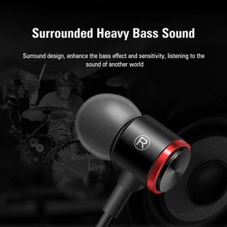 หูฟังสเตอริโอโลหะ SPRISE Extra Bass มาพร้อมกับเคสหูฟัง ระบบตัดเสียงรบกวน สายต่อแบบ Universal 3.5mm