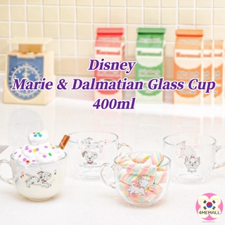 [Daiso Korea] Disney Marie &amp; Dalmatian Round Handle Glass Cup 400ml