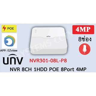 เครื่องบันทึก NVR301-08L-P8