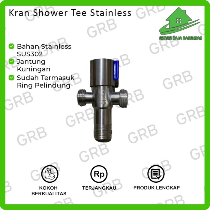 Stop Faucet Tee Shower/ Stop Faucet Stainless SUS 304 ขนาด 1/2" SHOWER Faucet