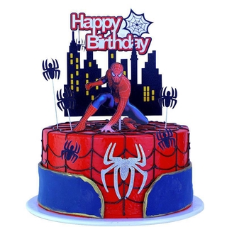 Spiderman Theme Happy Birthday Cake Topper Party Decoration