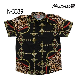 เชิ้ตอาเสี่ย Mr-Junko แขนสั้น ลายแนวบาโรก N-3339 ลายพิม์หน้า หลัง แขน ต่อลายแบบเนียนๆ ราคาคุ้มค่าที่สุด