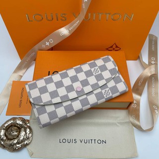 Louis vuitton wallet damier สีขาวด้านในชมพู Grade vip Size 19cm  อปก.fullboxset