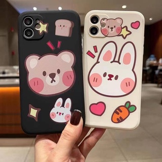 983 เคส เคสโทรศัพท์ ลายการ์ตูนกระต่าย ดำ/ขาว