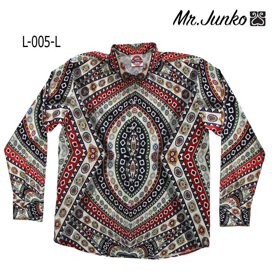 ⚡ ส่งฟรี⚡เสื้อเชิ้ตแขนยาว งานต่อลาย Mr-Junko ผ้าซาติน นิ่มใส่สบายไม่ร้อน L-005-L