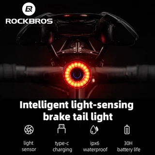 【TH Delivery】ROCKBROS ไฟท้ายจักรยาน อัจฉริยะ ตรวจจับเบรกอัตโนมัติ กันน้ํา LED ชาร์จไฟได้ ไฟท้ายจักรยาน