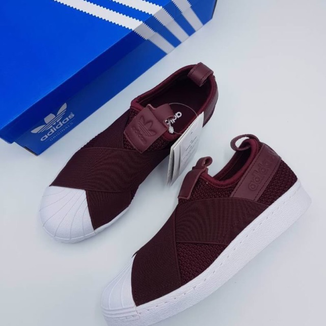 adidas superstar slip on red