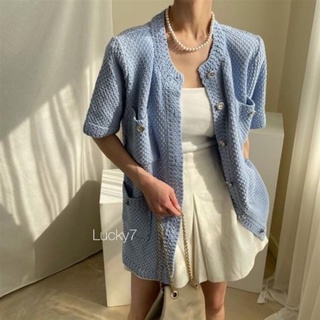 Short sleeves knit cardigan