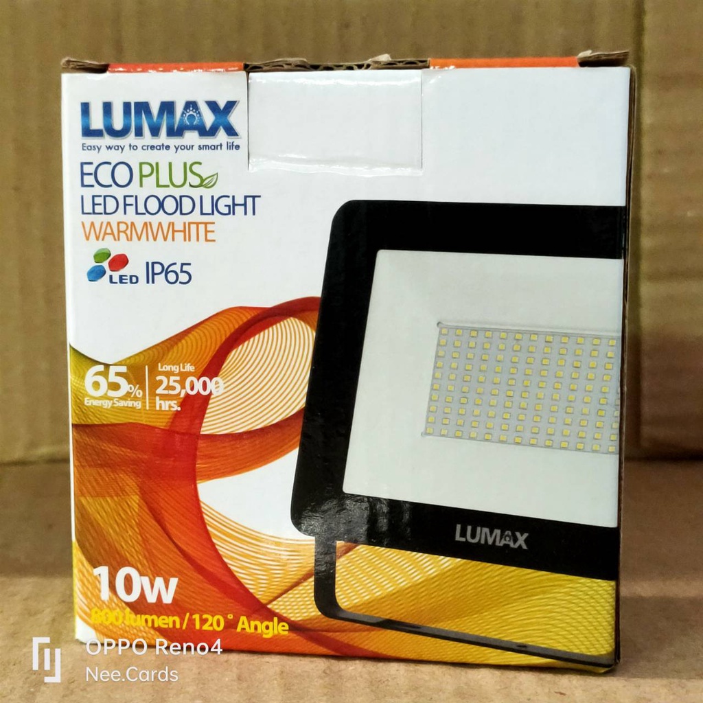 EcoPlus LED Flood Light 10W 120d IP65 Lumax ทรงเล็กกะทัดรัด เท่าตลับแป้ง