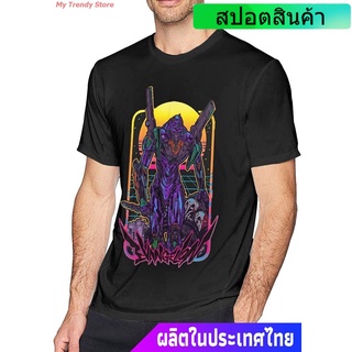 My Trendy Store อีวานเกเลียนเสื้อยืดผู้ชายและผู้หญิง MULINSEN Neon Genesis Evangelion Anime Short-Sleeve Cotton T-Shirt