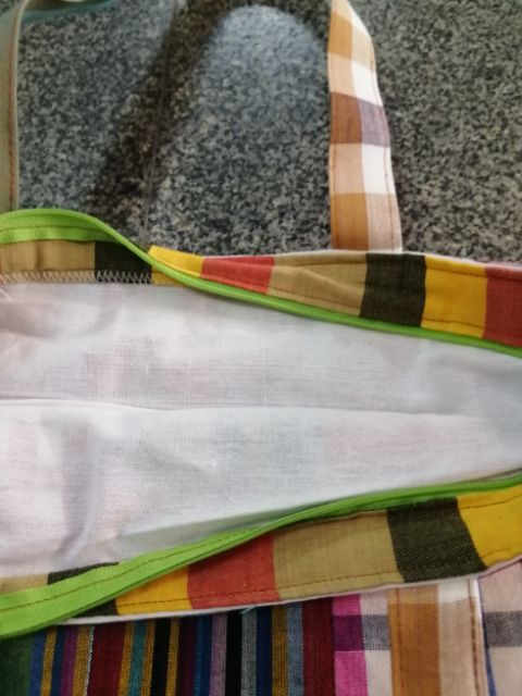กระเป๋าผ้าขาวม้า​ ถุงผ้าลดโลกร้อน กระเป๋าผ้างาน Handmade💥​A4💥
