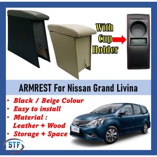 กล่องเก็บเครื่องดื่ม แบบหนัง และไม้ สําหรับ Nissan Grand Livina