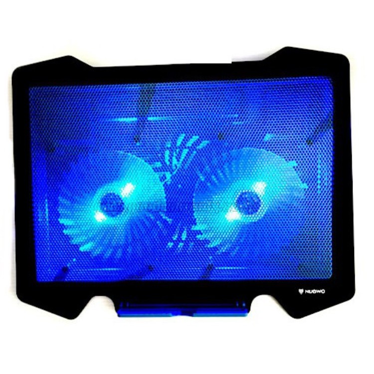 NUBWO NF-233 ระบายความร้อนได้ดีเยี่ยมพัดลมโน็ตบุ๊ค2ใบพัด ไฟสีฟ้าสวยๆ NF233 Cooler Pad