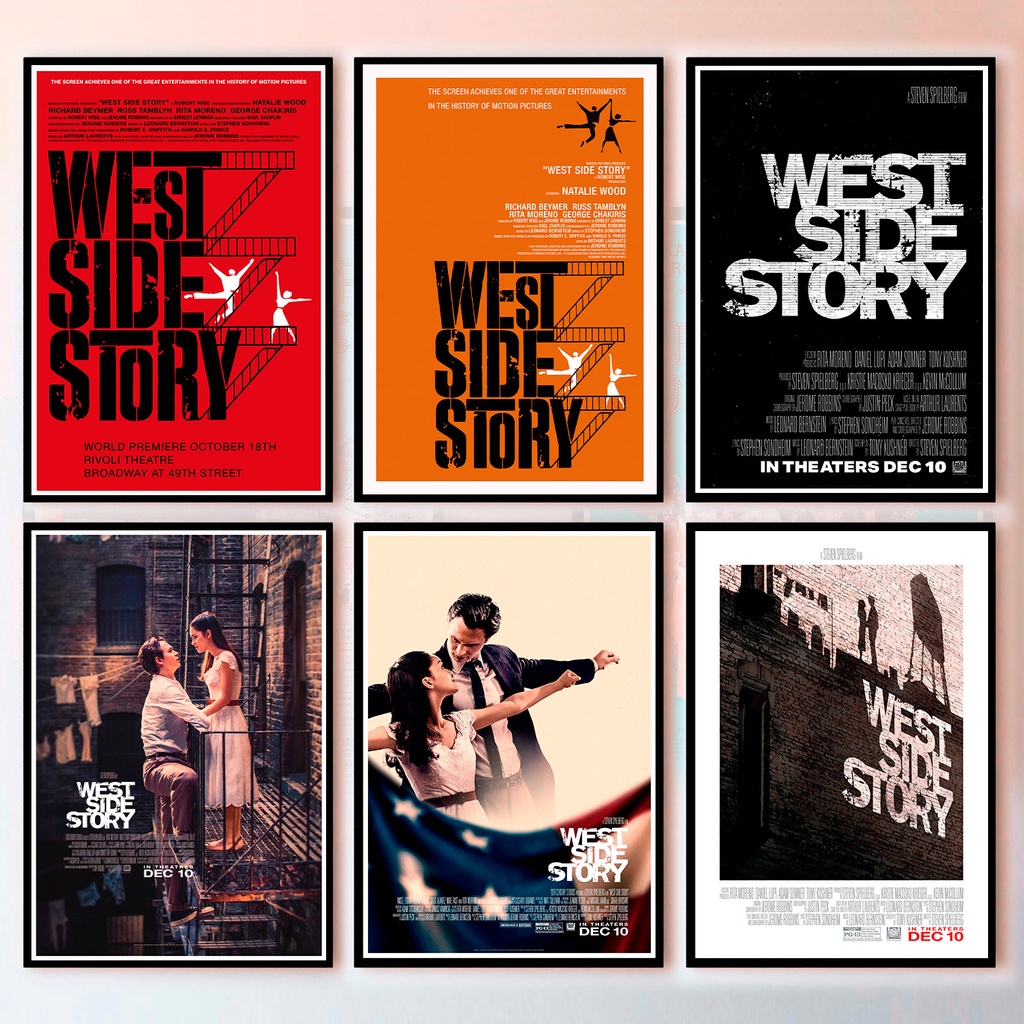 West Side Story Poster 1961 & 2021 โปสเตอร์ เวสต์ ไซด์ สตอรี่ ต้นฉบับ และ รีเมค (โดย สตีเว่น สปีลเบิร์ก) ขนาด 33x48 cm