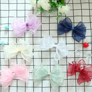 🎀กิ๊บติดผมสไตล์เกาหลี โบว์ ผ้าแก้ว 3 ชั้น✨✨