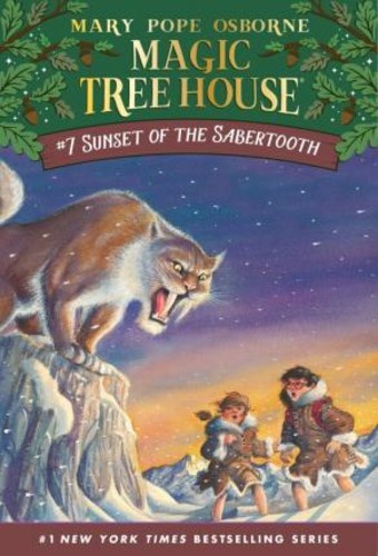 Magic Tree House 07: Sunset Of The Sabertooth โดย Mary Pope Osborne (ฉบับสหรัฐอเมริกาปกอ่อน)