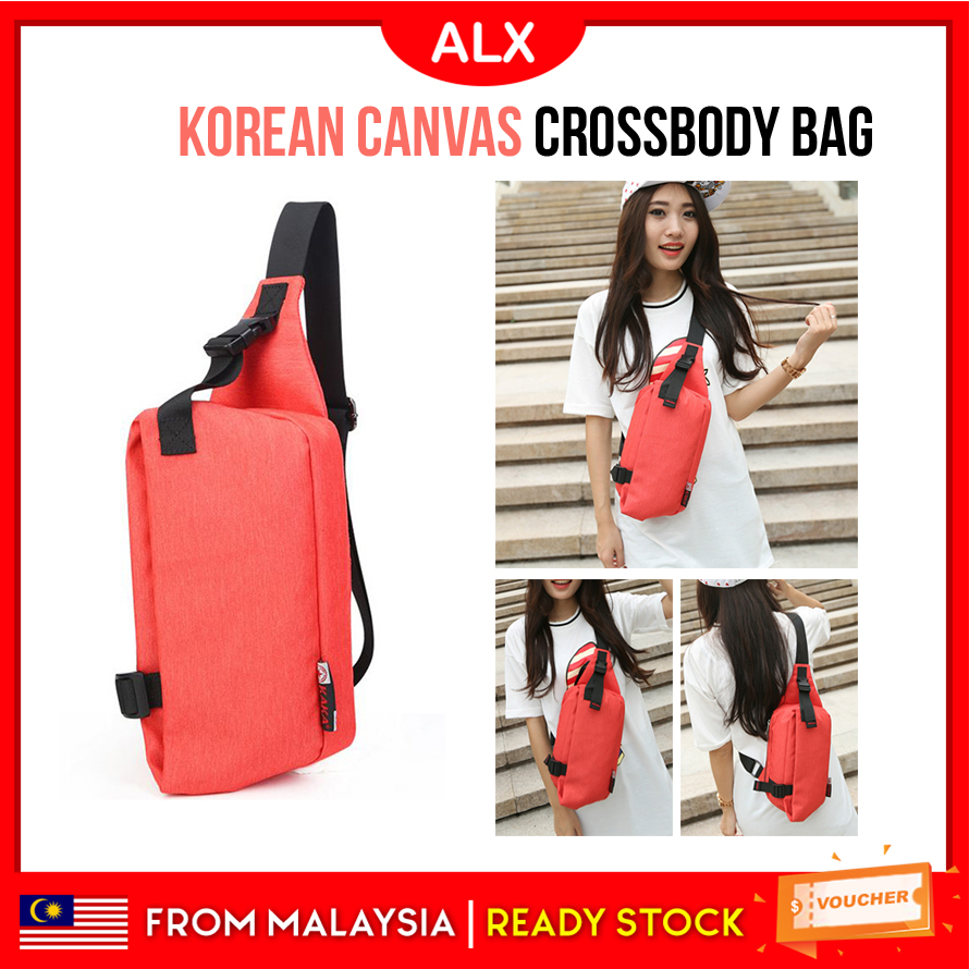 ALX Authentics Korean Premium Business Trip Travel Canvas Crossbody Shoulder Bag Bags Beg KK02