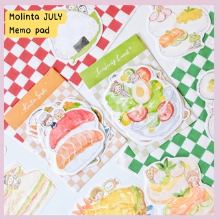 Molinta JULY Enjoy eating Memo pad  ธีมของกินน่ารักสดใส กระดาษโน้ต โพสอิท