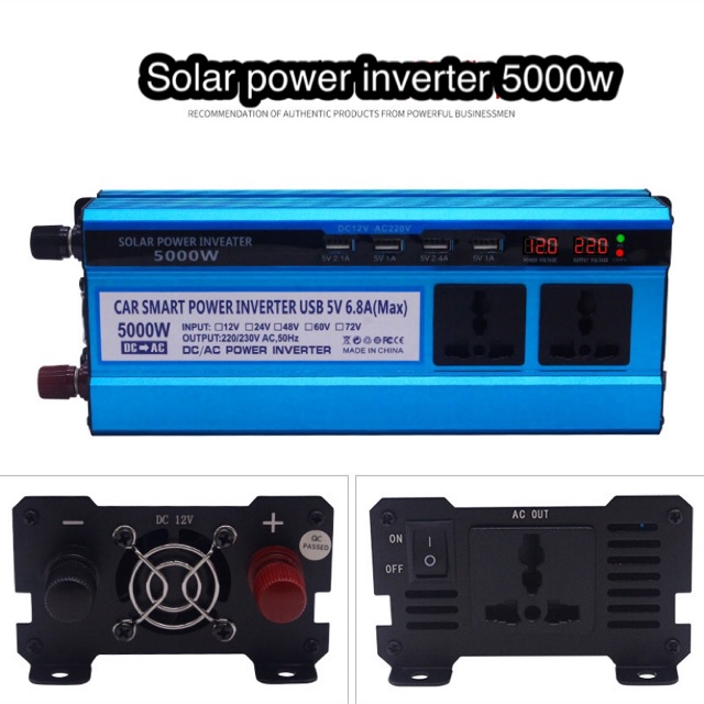 ชอบสั่งเลย พร้อม Power inverter 5000w อินเวอร์เตอร์แปลงไฟ 12v DC to 220V AC ใครยังไม่ลอง ถือว่าพลาดมาก !!