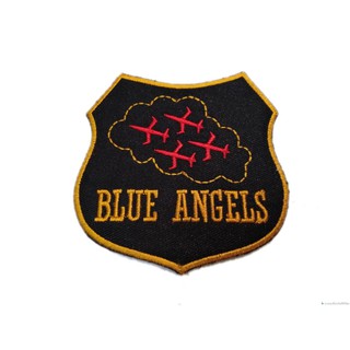 [ตัวรีด เย็บได้] BLUE ANGELS ป้ายติดเสื้อ logo Embroidered Sew Iron On Patches Badge