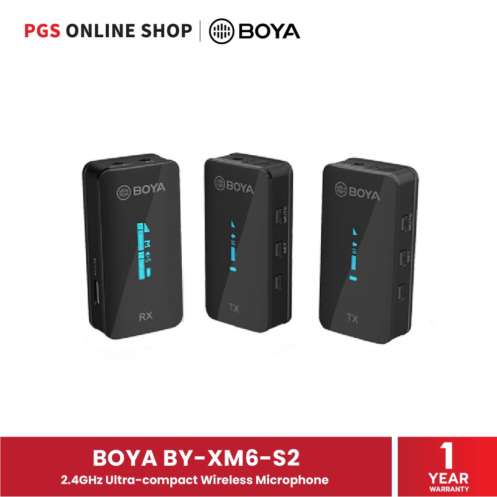BOYA BY-XM6-S2 (ไมโครโฟนแบบไร้สาย) 2.4GHz Ultra-compact Wireless Microphone