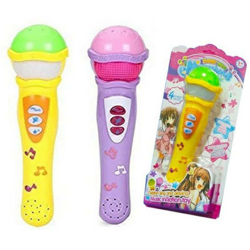 ไมค์ของเล่น ไมโครโฟน ของเล่นเด็ก ร้องเพรงได้ มีเสียงมีไฟ ใส่ถ่าน kids toy Music microphone light and sound