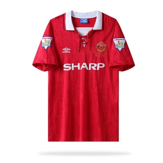 เสื้อกีฬาแขนสั้น ลายทีมชาติฟุตบอล Manchester United 92-93 แนวเรโทร ไซซ์ S-XXL AAA