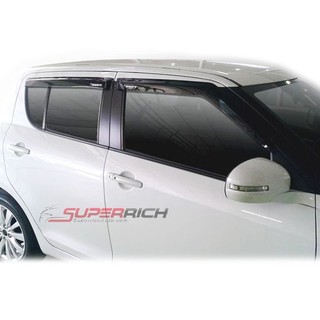 คิ้วกันสาดประตู (Weather Guard) (อะคริลิคสีดำ) / NEW SUZUKI SWIFT 2012