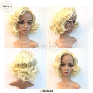 วิกผมทรงมาริลินมอนโร 🏷Marilyn Monroe hairstyle✨ วิกผมสั้นดัดลอน สีบลอนด์ทองสว่าง