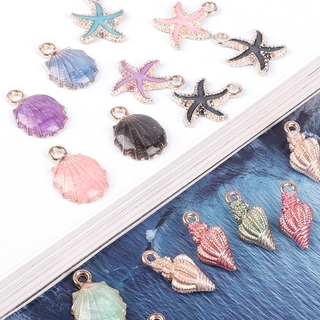 CHARMS จี้ปลาดาวหอยสังข์สําหรับทําเครื่องประดับ 12 ชิ้น