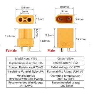 XT30 XT60 XT90 XT60E XT90E ขั้วต่อแบตเตอรี่ RC ปลั๊กเสียบปลั๊ก ESC Drone Connectors #แยกขายผู้เมีย