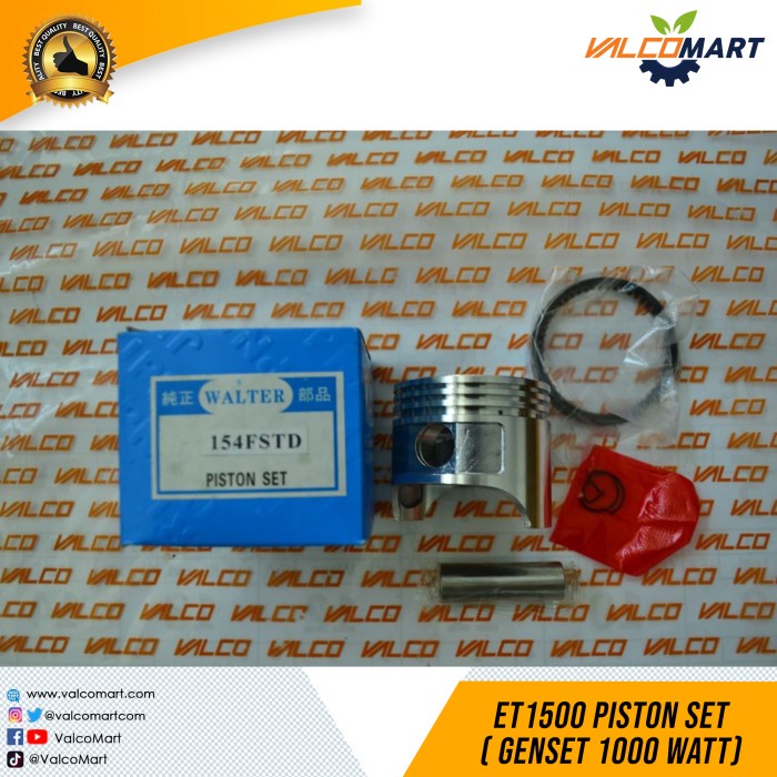 ชุดลูกสูบ อะไหล่ ET1500 (เครื่องกําเนิดไฟฟ้า 1000 วัตต์)