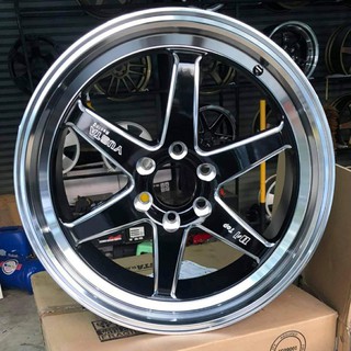 Yusta ล้อนาวาร่า D1top Navara 18x8.5 ET30 6x114.3 ดำขอบเงิน 4 วง