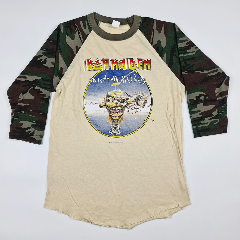 เสื้อยืดแขนสามส่วนลายพลางวง Iron Maiden Killers World Tour 1981 Size.M