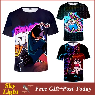 Kids Cloth Friday Night Funkin Anime 3D Printed T-Shirt Summer New Fashion Halloween Cosplay Costume Gift for Boys Girls