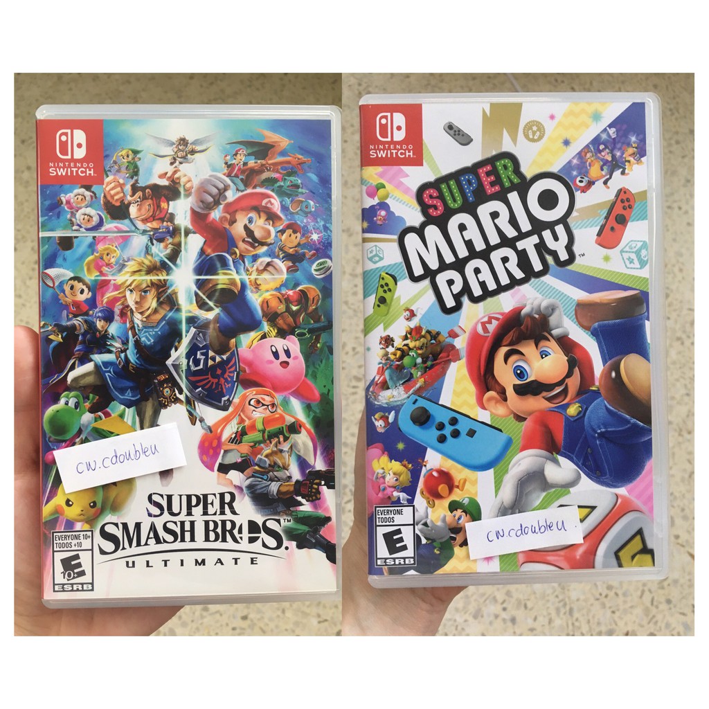 แผ่นเกมส์ มือสอง Nintendo Switch Super smash bros utimate / Mario Party สภาพใหม่มาก