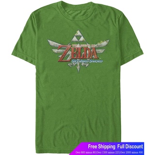 นินเทนโด เสือยืดผู้ชาย เสื้อบอดี้โ Nintendo Mens Legend Of Zelda The Skyward Sword Royal Crest Game Logo T-Shirt Ninten