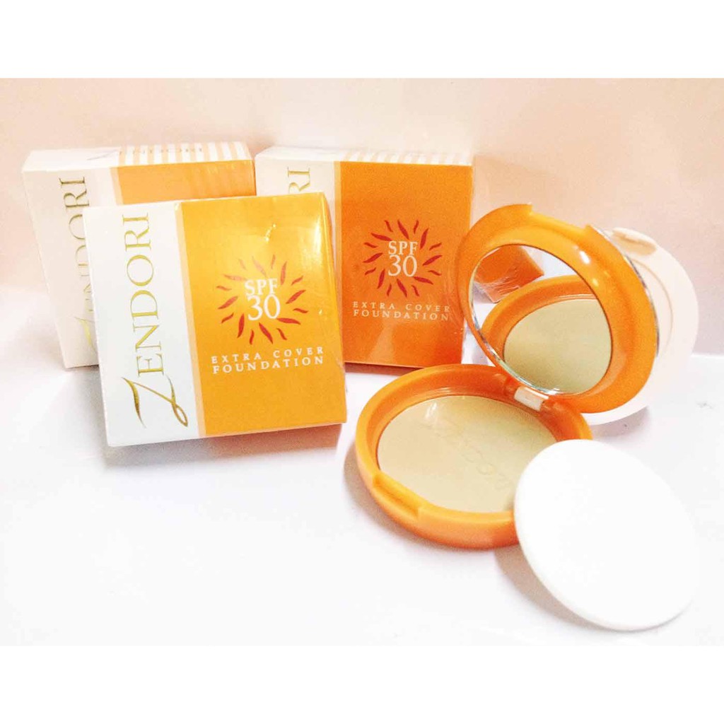 Zendori ของแท้ แป้งพัฟ เซนโดริตลับสีส้ม Zendori extra cover foundation spf30pa++ กันแดด