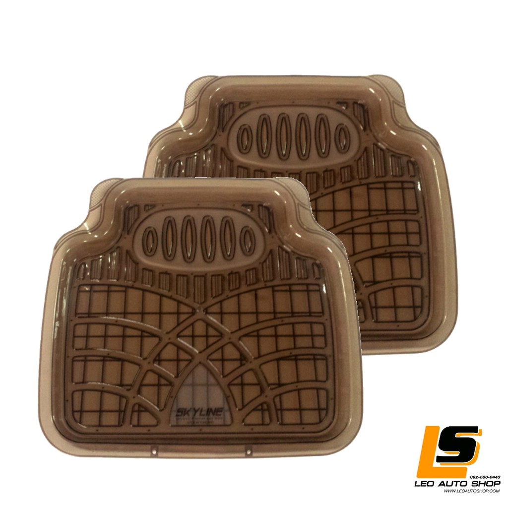 LEOMAX ถาดปูพื้นพลาสติก PVC ด้านหลัง รุ่น SKYLINE STD (สีดำใส)